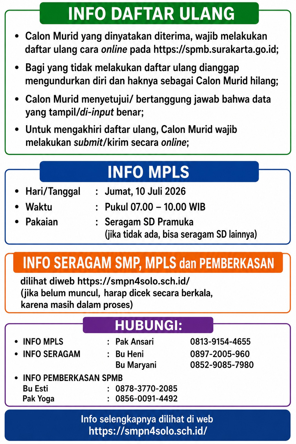 INFO DAFTAR ULANG SPMB 2026